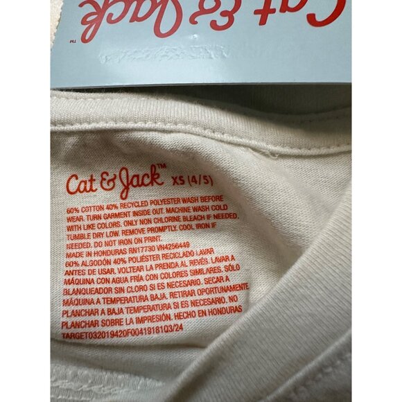 Cat & Jack Little Girls long sleeve graphic tee’s set of 2 size XS (4/5) NWT - Picture 5 of 7